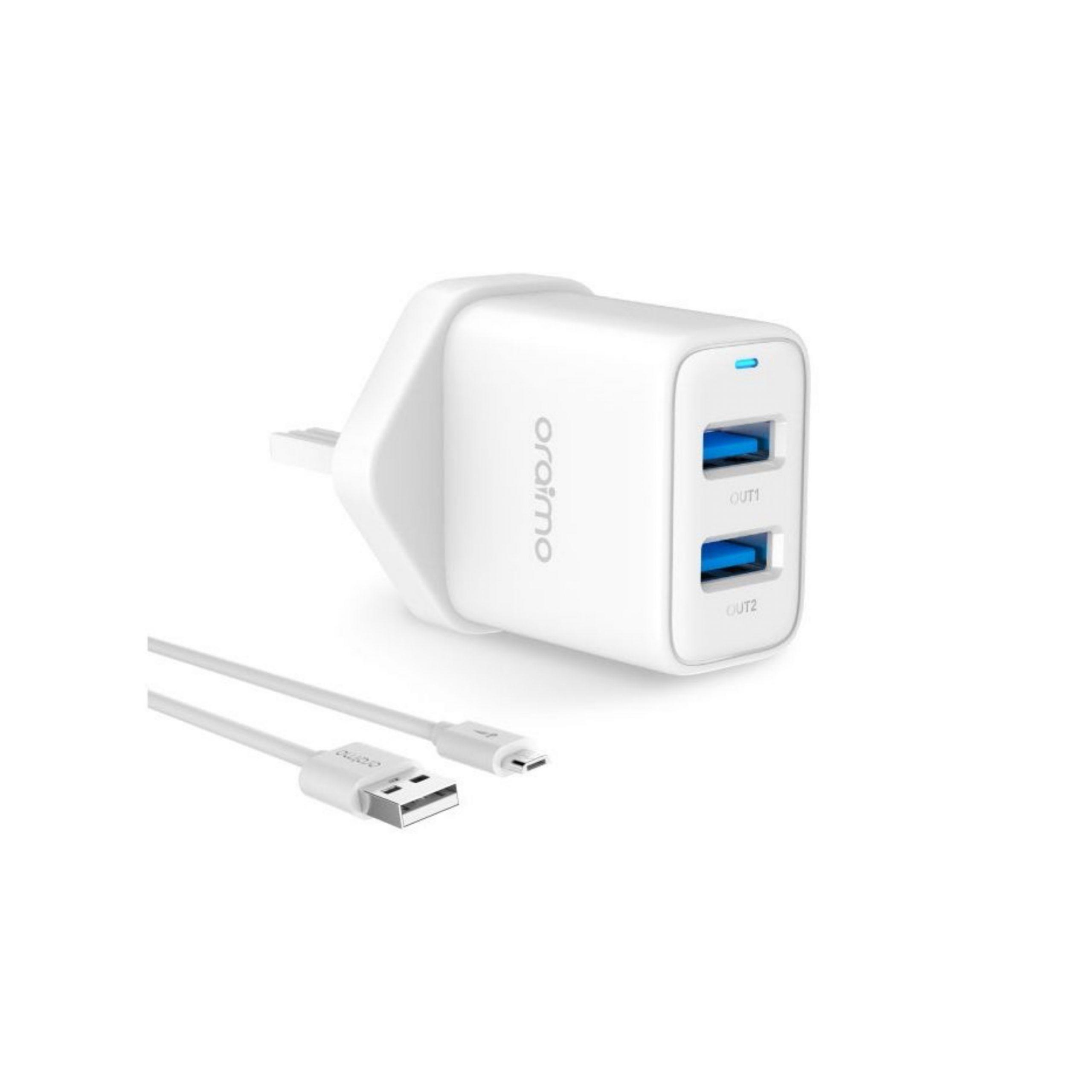 Oraimo Firefly 2 5.0V/2.1A Dual USB Fast UK Wall Charger