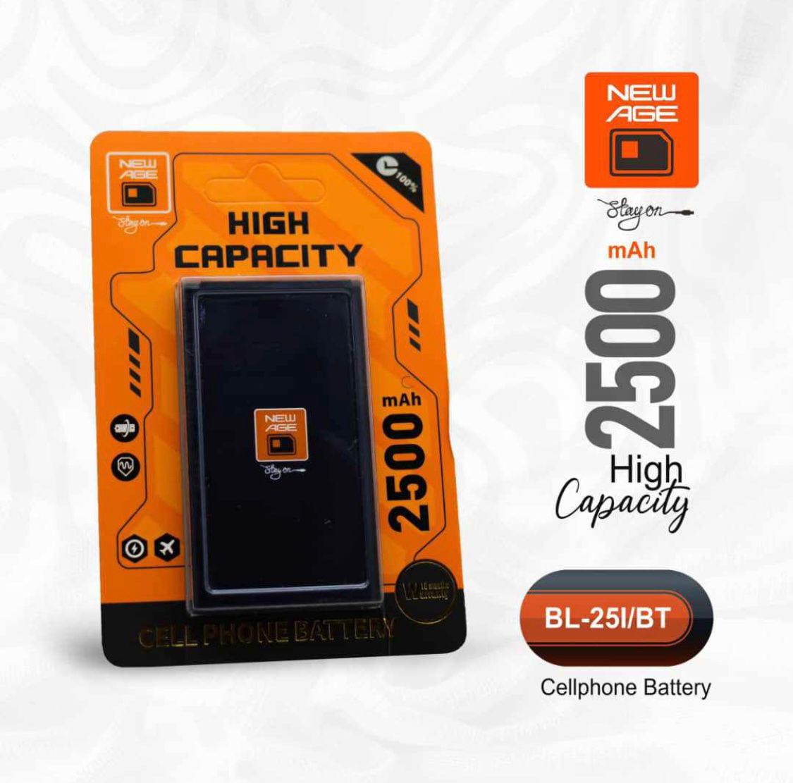 New Age High Capacity 25BI Battery 2500mah