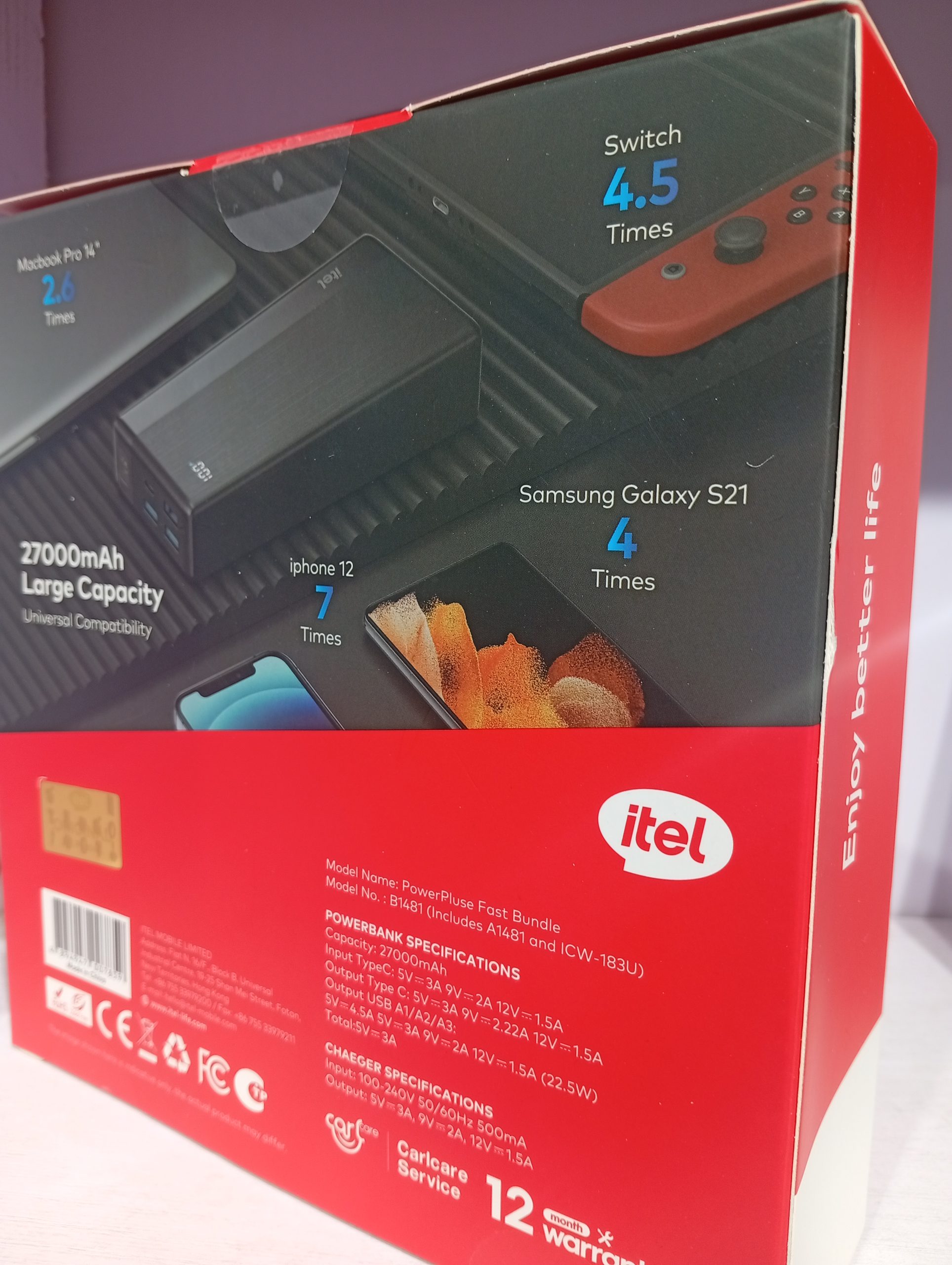 Itel 27000mAh Original Fast Power Bank+ Free Charger - Image 3