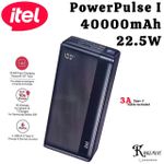 itel 40000mAh Power-Pulse I 22.5W Fast Charging Type-C Input & Output Digital Power-Bank A1490