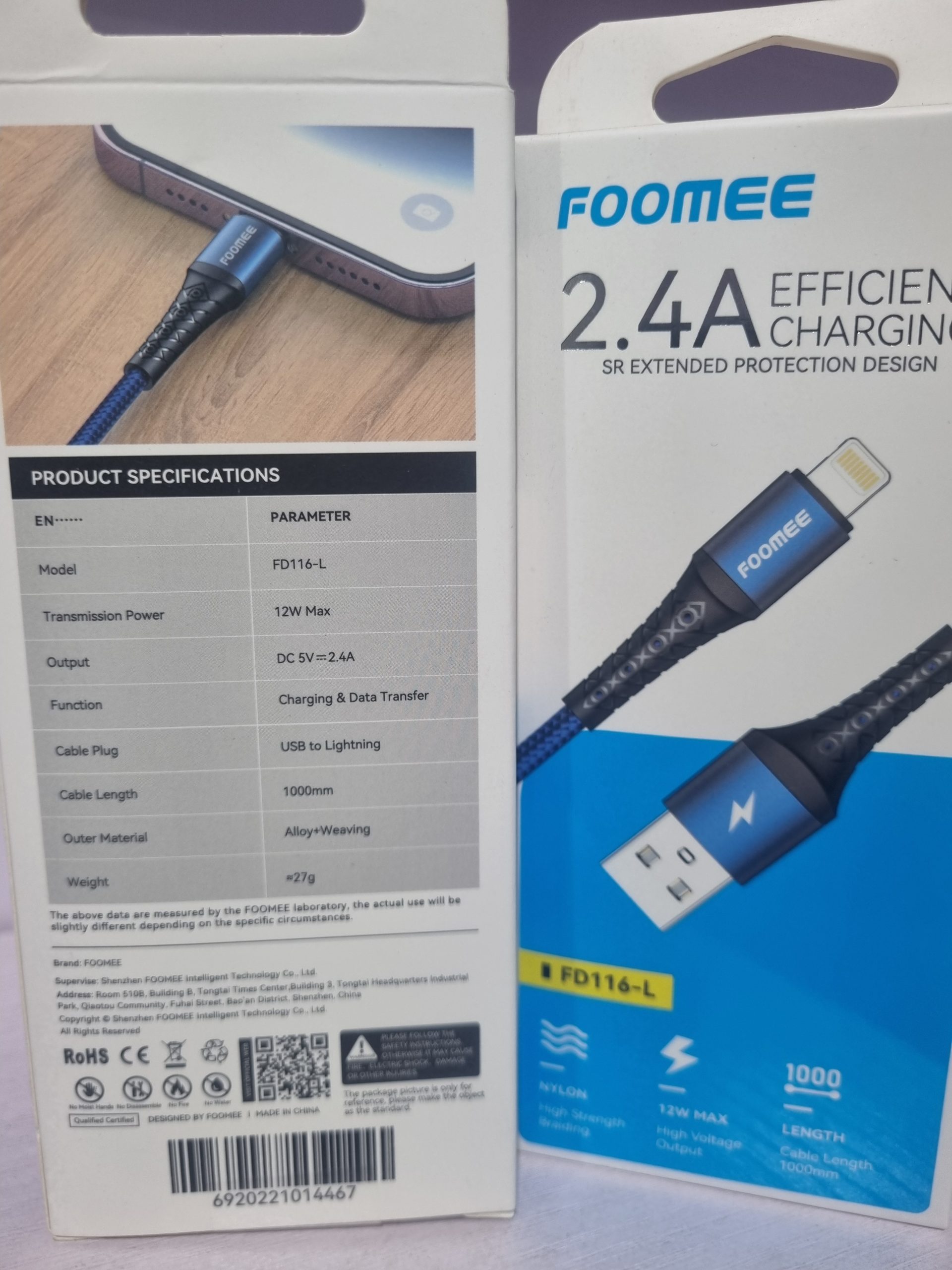 product-grid-gallery-item FOOMEE FD116-L 2.4A EFFICIENT CHARGING