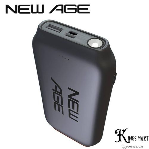 New Age 22500mAhh Turbo-1 Fast Type-C In-put and Out-put Power-Bank + LED Torch-Light